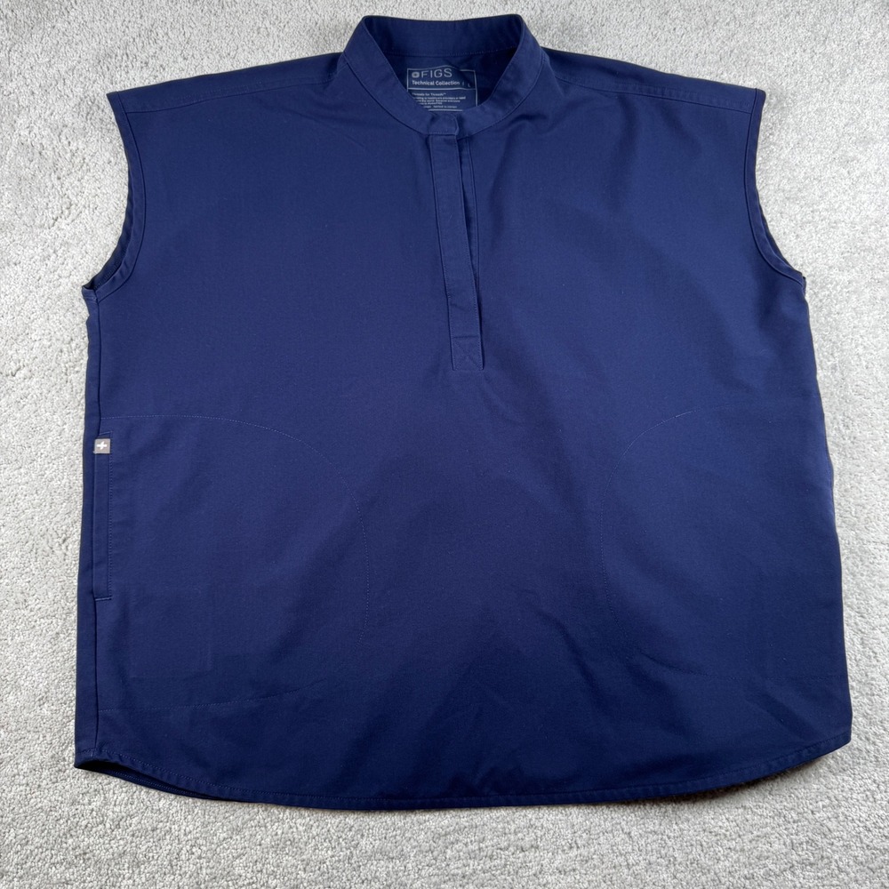 Figs Sleeveless Mock-Neck Top in Navy
